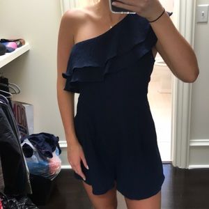 Navy one shoulder romper